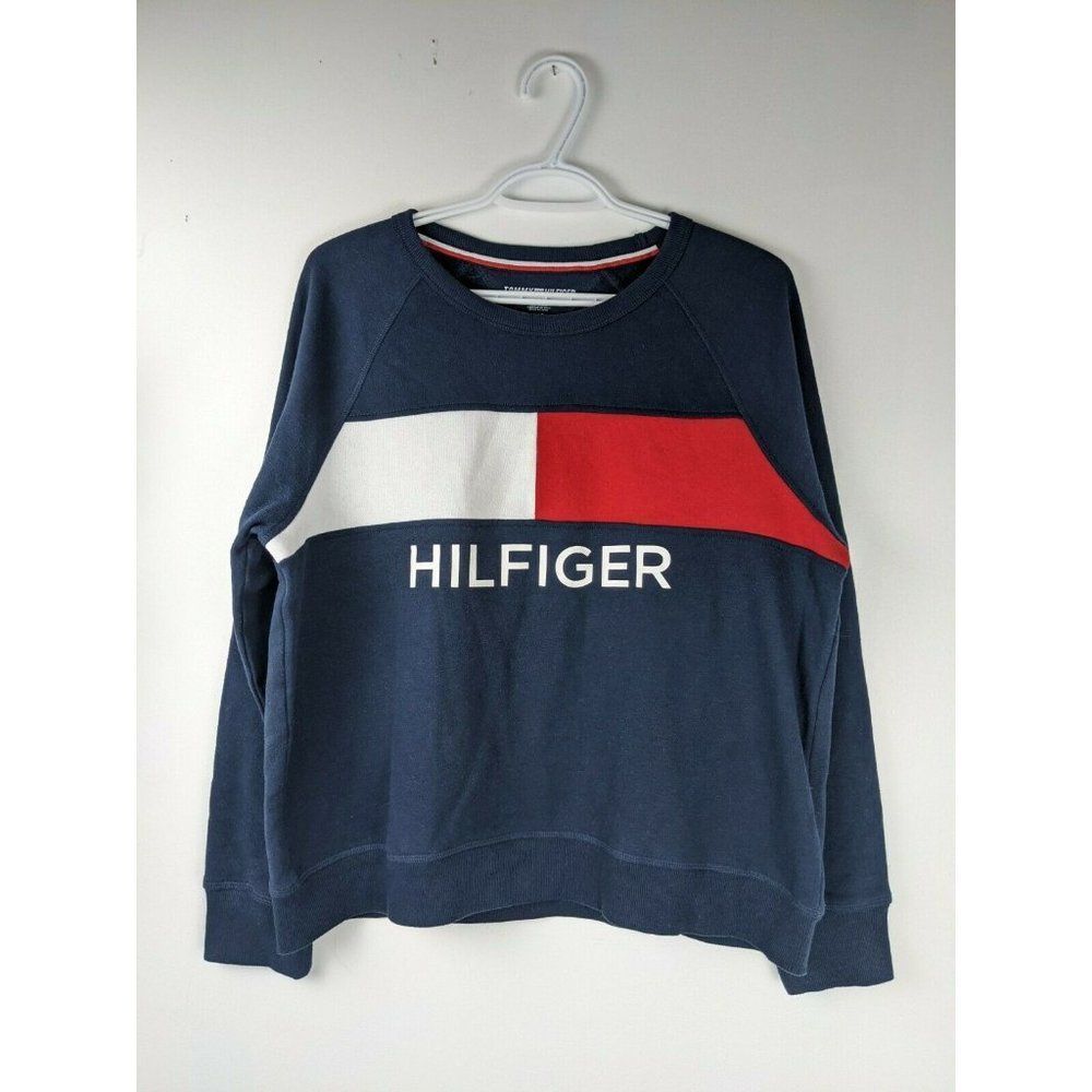 Tommy Hilfiger Sport Womens Crew neck Sweatshirt Pullover Size L Large Logo